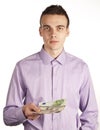 Man with money Royalty Free Stock Photo