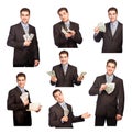 Man with money set