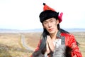 Man in Mongolian costume Royalty Free Stock Photo