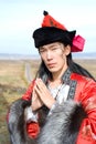 Man in Mongolian costume Royalty Free Stock Photo
