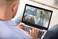 Man Monitoring The Video Footage Royalty Free Stock Photo