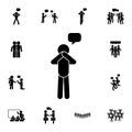 Man monologue flat vector icon in People talk pack
