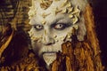 Man monster with white eyes and thorns on face Royalty Free Stock Photo