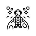 Black line icon for Man On The Moon, astronaut and traveller Royalty Free Stock Photo
