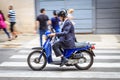 Man on moped Royalty Free Stock Photo