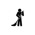 man mopping icon. Element of man cleaning icon for mobile concept and web apps. Glyph man mopping icon can be used for web and mob Royalty Free Stock Photo