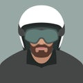 A man in a moto helmet vector illustration flat