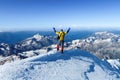 The man at Mount Elbrus top Royalty Free Stock Photo