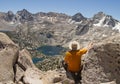 Man On Mountain Overlook Royalty Free Stock Photo