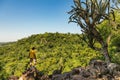 Man on a mountain in Paraguay. Royalty Free Stock Photo