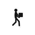 Man Moving Box Pictogram Icon Illustration design. Man Moving Box Royalty Free Stock Photo