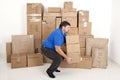 Man moving boxes. Royalty Free Stock Photo