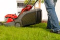 Man mowing lawn Royalty Free Stock Photo