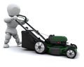 Man Mowing the Lawn