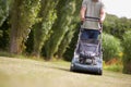 Man mowing lawn Royalty Free Stock Photo