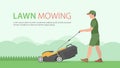 Man Mowing Lawn