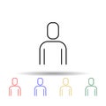 Man multi color style icon. Simple thin line, outline vector of web icons for ui and ux, website or mobile application Royalty Free Stock Photo