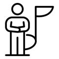 Man music note icon, outline style
