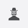 man mustache hat glasses icon Royalty Free Stock Photo