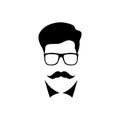 Man with mustache wearing a glasses.