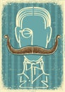 Man and mustaches.Retro