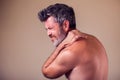 Man with neck pain. People, health care, medicine concept