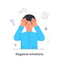 Man with negative emotions