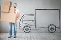 Man New Home Moving Day House Concept Royalty Free Stock Photo
