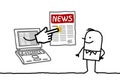 Man with news online