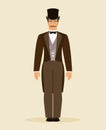 The man of the nineteenth century. Vector Illustration