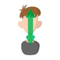 Man nods YES icon, cartoon style Royalty Free Stock Photo