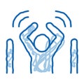 Man Not Passed Warning Signal Sensors doodle icon hand drawn illustration