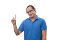 Man with number one sign finger gesture Royalty Free Stock Photo
