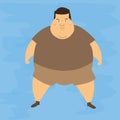 Man obese obesity fat belly not healthy overweight character illustration Royalty Free Stock Photo