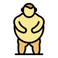 Man obesity icon color outline vector