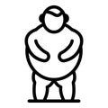 Man obesity icon, outline style