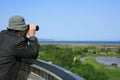 Man observing wildlife