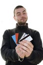 Man offering credit cards
