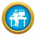 Man office accounting icon blue vector isolated Royalty Free Stock Photo