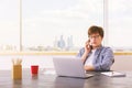 Man in office on phone Royalty Free Stock Photo