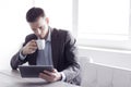 Man on the office using tablet pc Royalty Free Stock Photo