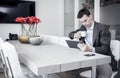 Man on the office using tablet pc Royalty Free Stock Photo