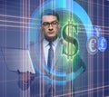 Man in online currency trading concept Royalty Free Stock Photo