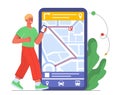 Man with online route vector concept