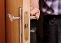 Man open the door. Royalty Free Stock Photo