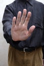 Man With Open Hand to Say Stop to Corruption Royalty Free Stock Photo