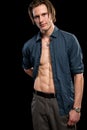Man with Open Shirt Royalty Free Stock Photo