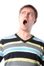 Man opened mouth and shouts Royalty Free Stock Photo
