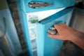 Man opening refrigerator freezer Royalty Free Stock Photo