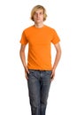 Man in Orange Shirt